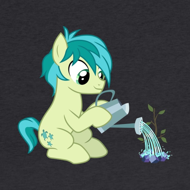 Sandbar watering his sapling by CloudyGlow